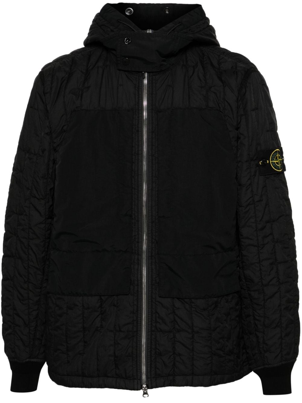 Stone Island Compass-badge quilted jacket - Black von Stone Island