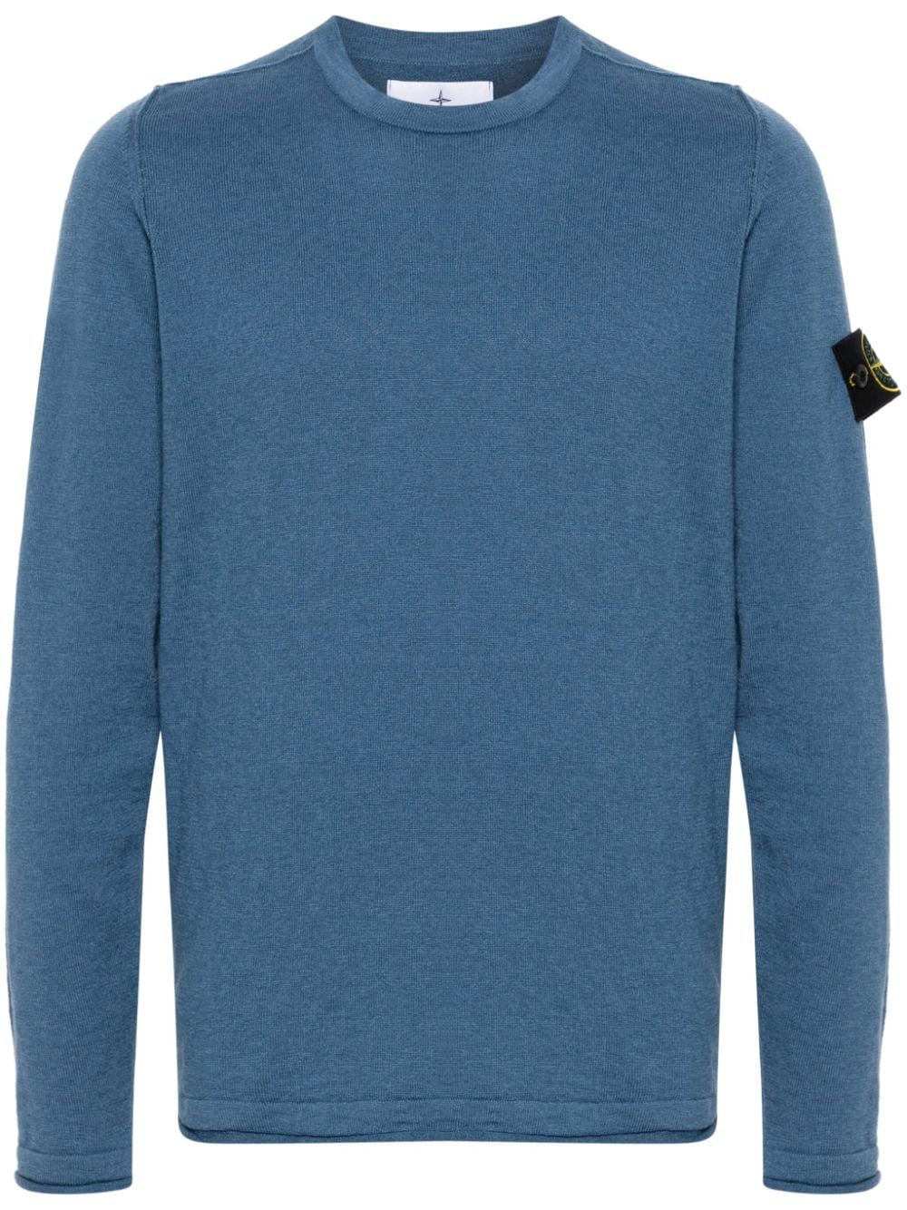 Stone Island Compass-badge rolled-trim jumper - Blue von Stone Island