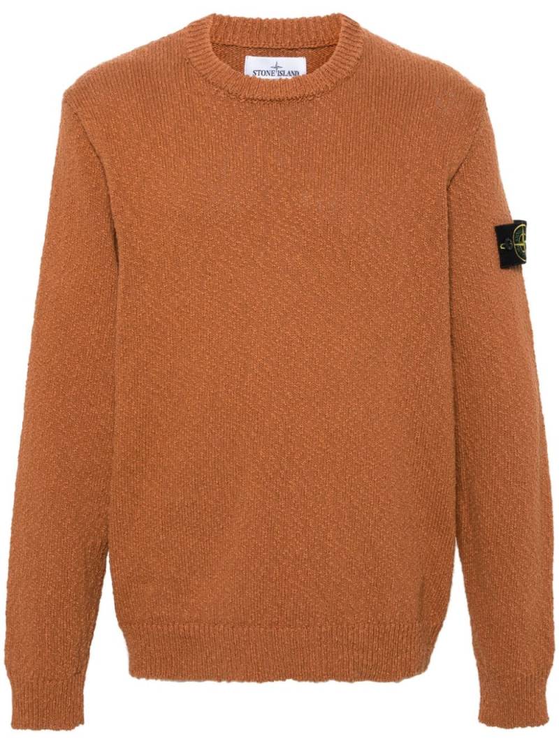 Stone Island Compass-badge textured jumper - Brown von Stone Island