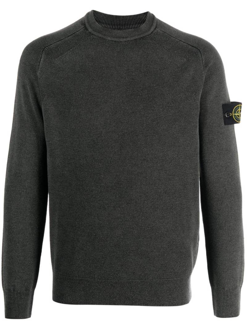 Stone Island Compass-badge virgin-wool sweatshirt - Grey von Stone Island