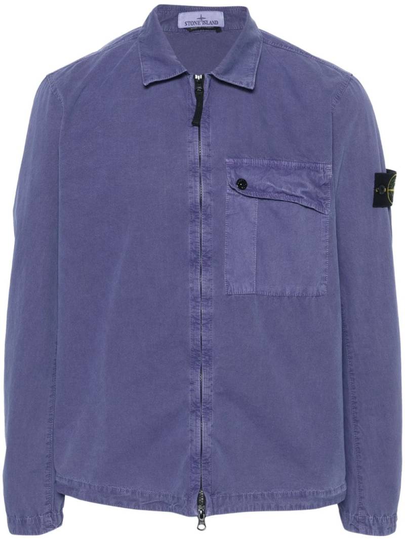 Stone Island Compass badge zip-up overshirt - Purple von Stone Island