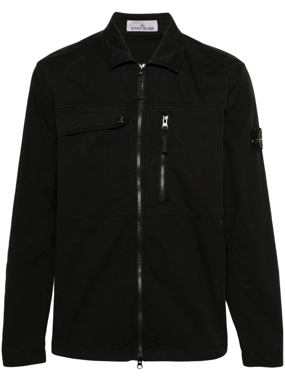 Stone Island Compass-badge zip-up shirt jacket - Black von Stone Island