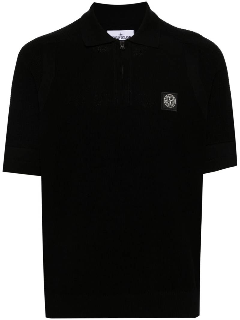 Stone Island Compass cotton polo shirt - Black von Stone Island