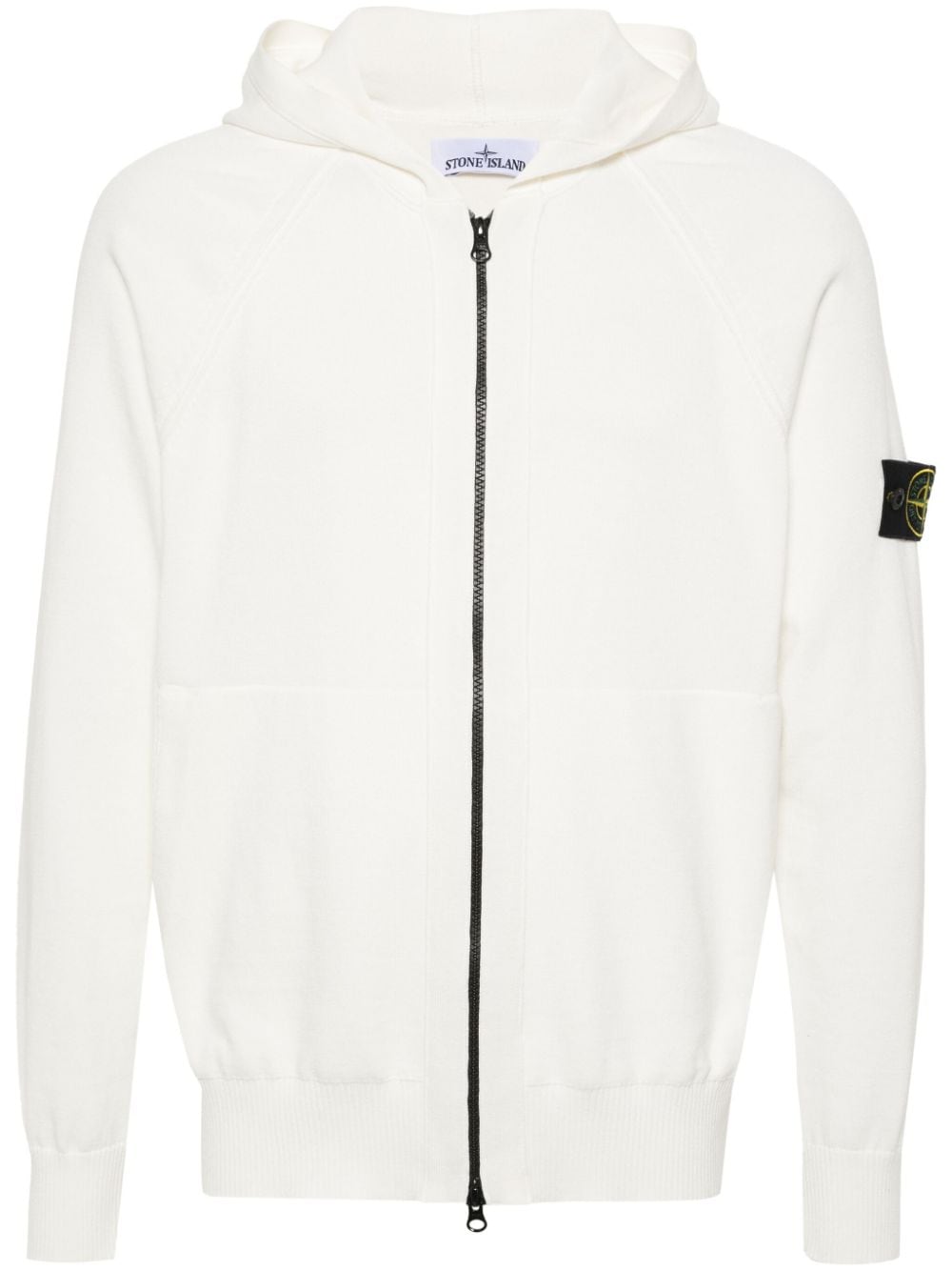 Stone Island Compass cotton zip-up hoodie - Neutrals von Stone Island