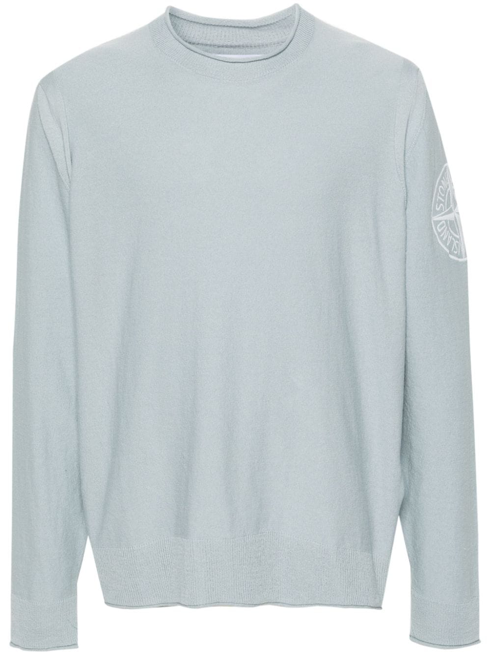 Stone Island Compass-embroidered cotton jumper - Blue von Stone Island