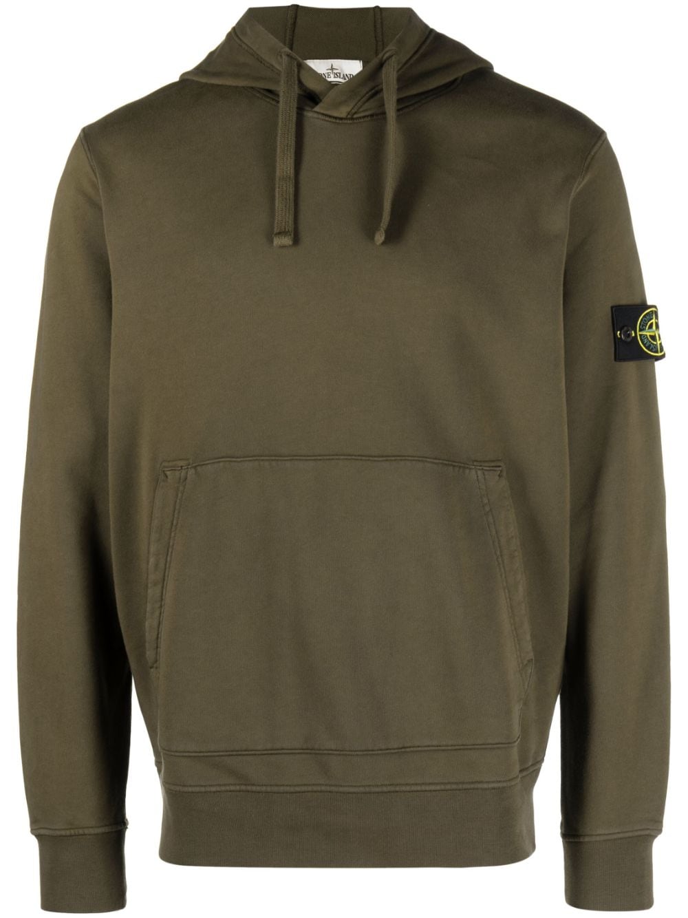 Stone Island Compass-logo cotton hoodie - Green von Stone Island