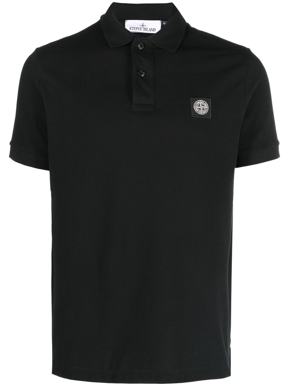 Stone Island Compass logo-embroidered cotton polo shirt - Black von Stone Island