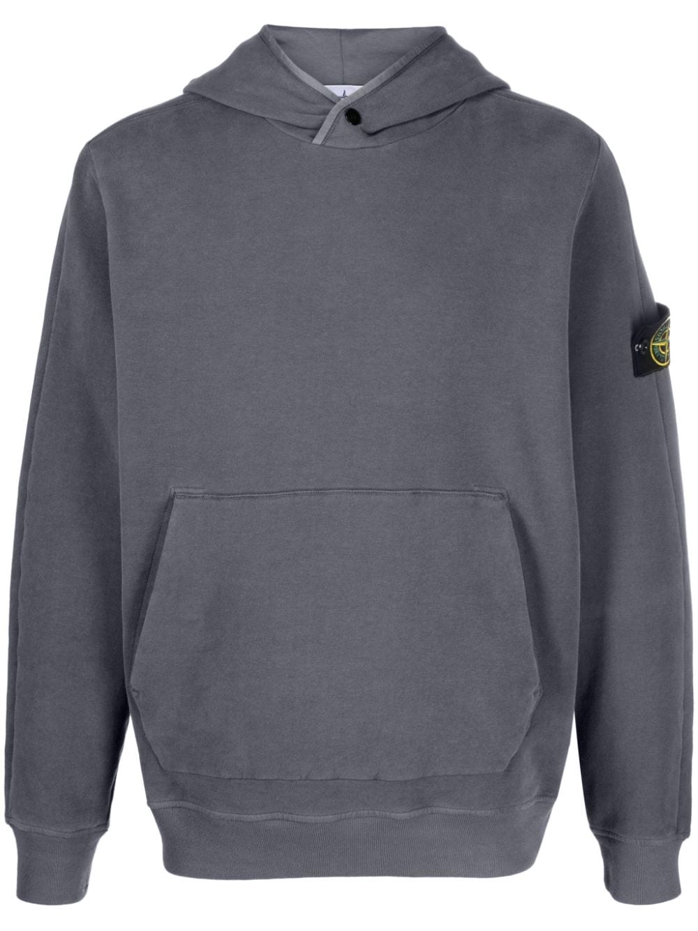 Stone Island Compass logo-patch cotton hoodie - Grey von Stone Island