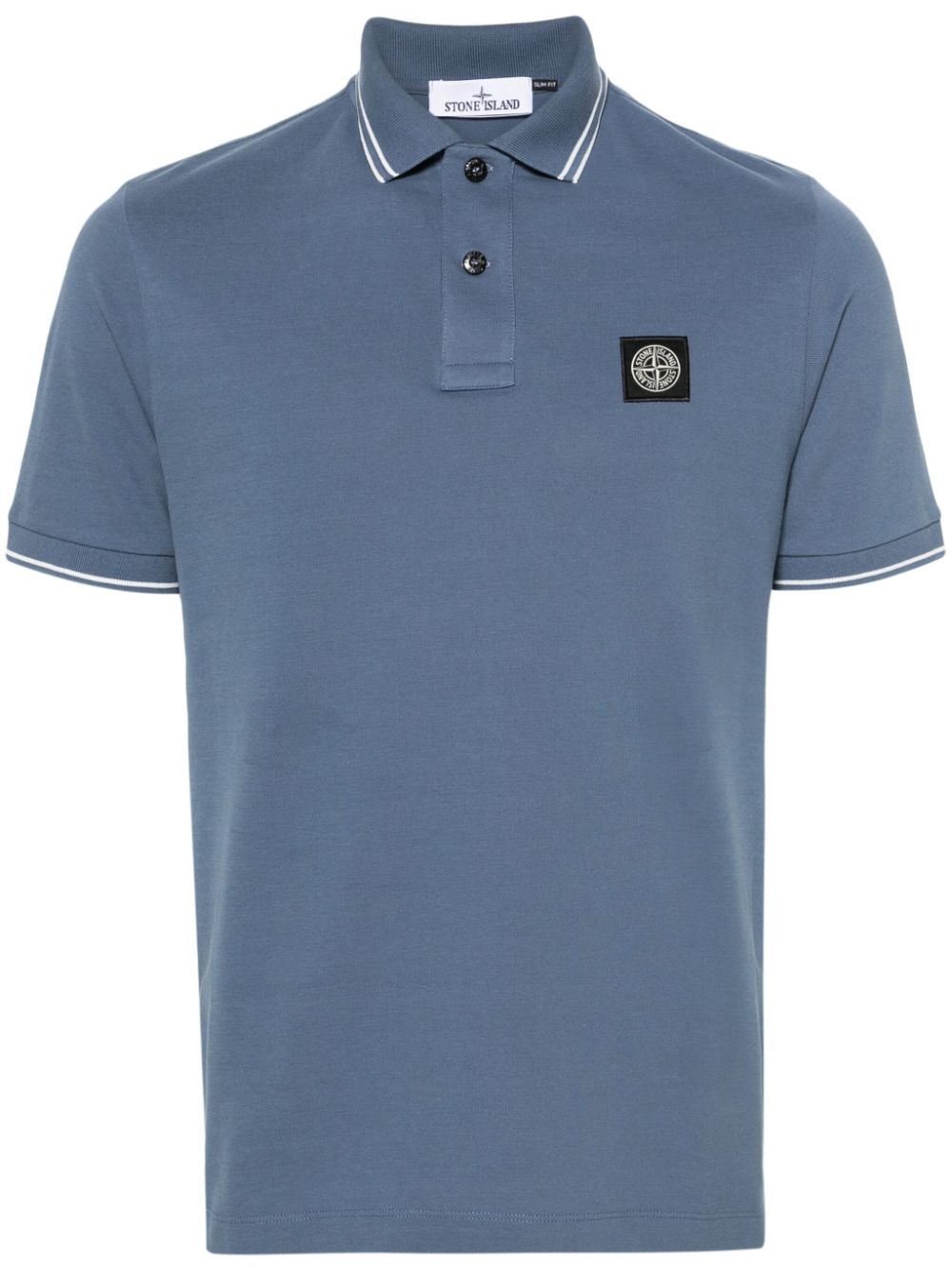 Stone Island Compass-motif cotton polo shirt - Blue von Stone Island