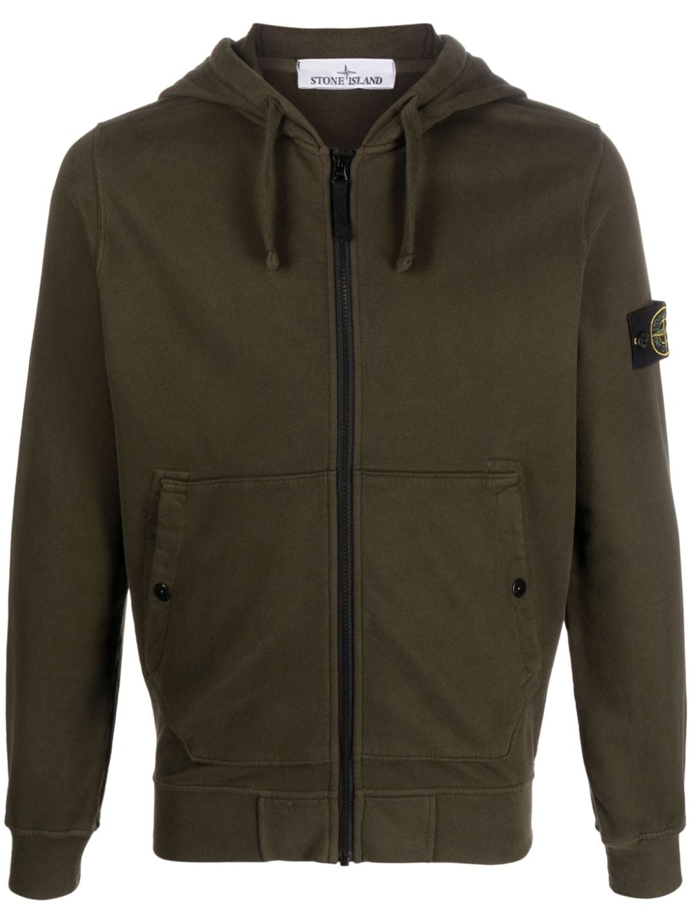 Stone Island Compass-motif drawstring cotton hoodie - Green von Stone Island