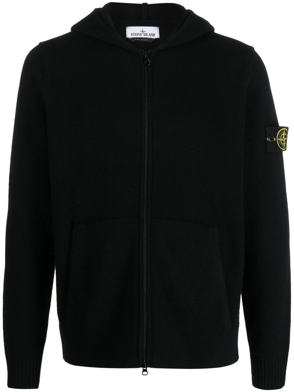 Stone Island Compass-motif half-zip hoodie - Black von Stone Island