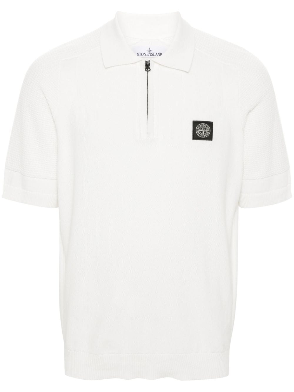 Stone Island Compass-motif knitted polo shirt - Neutrals von Stone Island