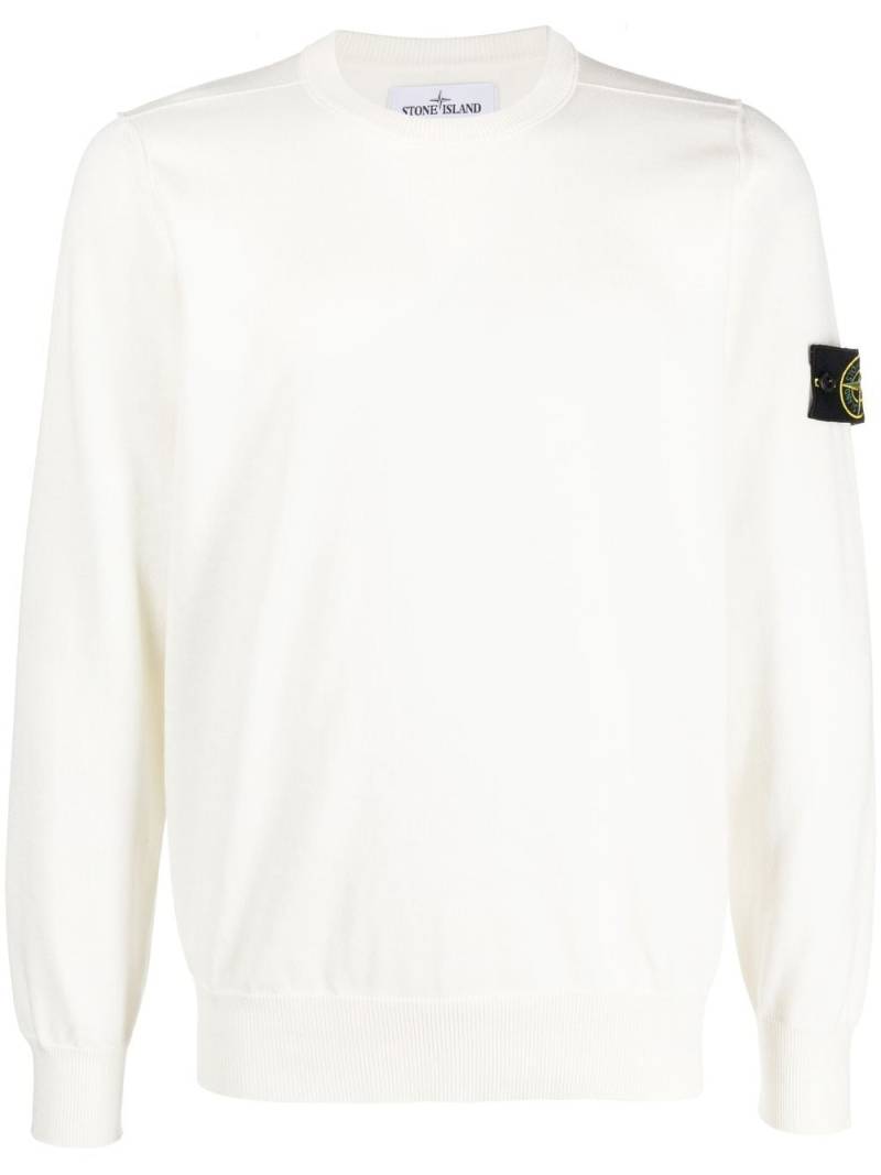 Stone Island Compass-motif long-sleeved sweatshirt - White von Stone Island