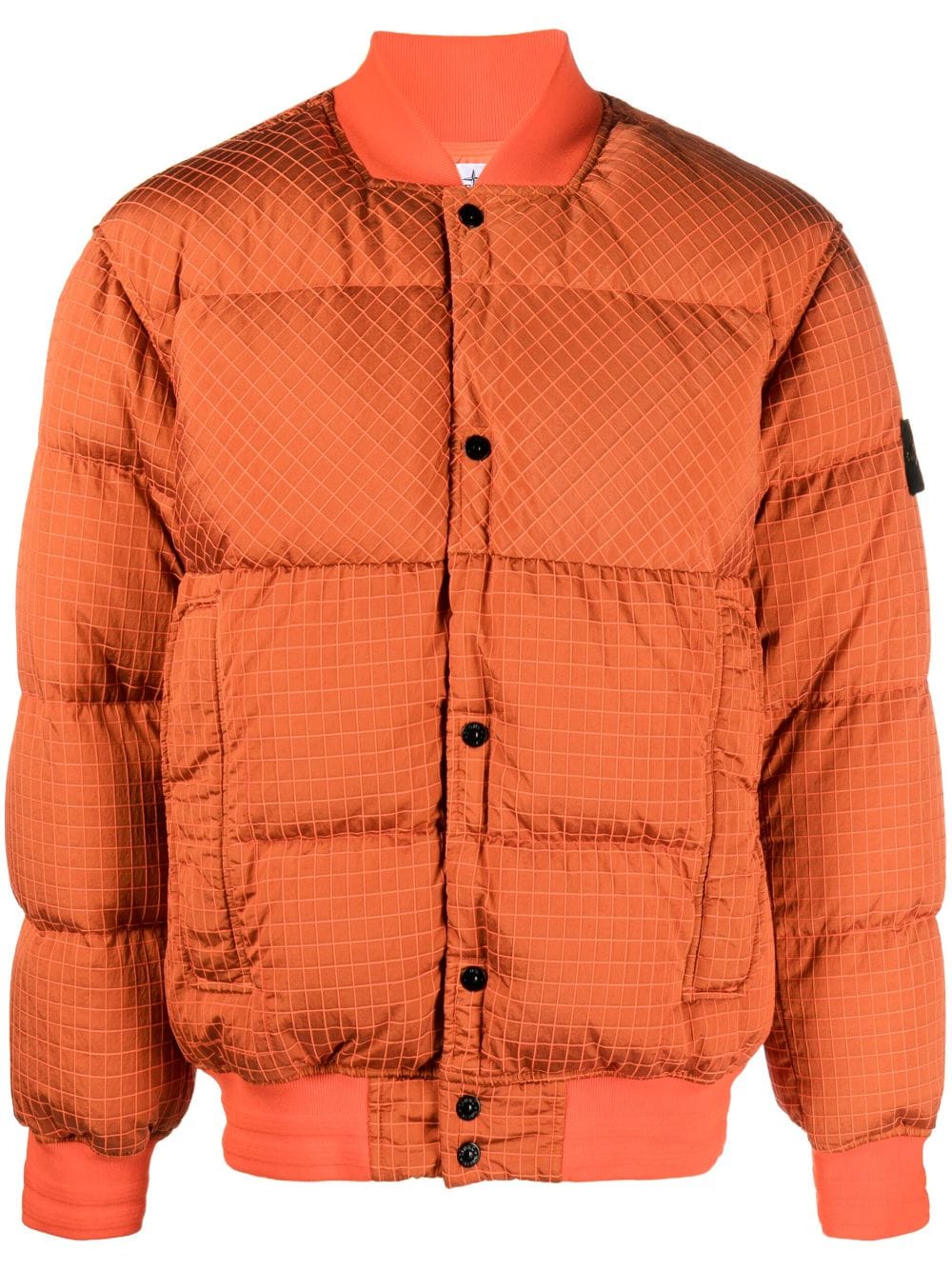 Stone Island Compass-motif padded bomber jacket - Orange von Stone Island