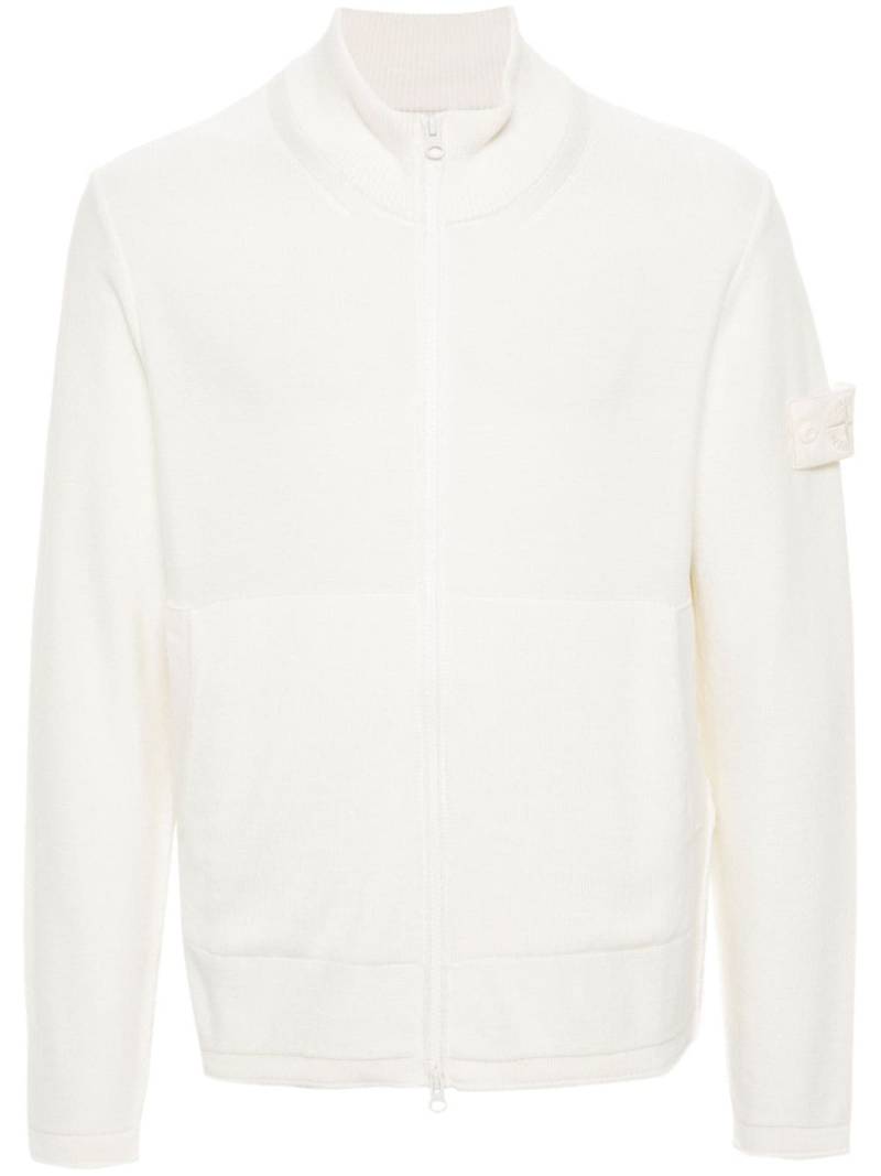 Stone Island Compass-motif zip-up cardigan - Neutrals von Stone Island