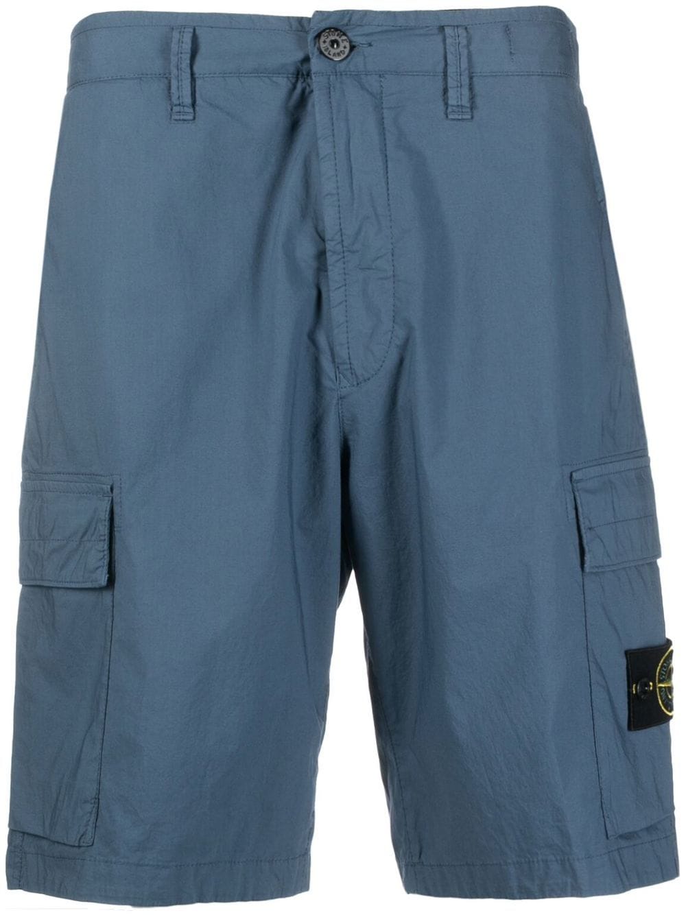 Stone Island Compass-patch cargo shorts - Blue von Stone Island