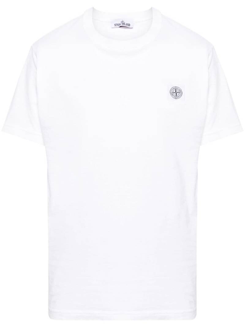 Stone Island Compass-appliqué cotton T-shirt - White von Stone Island