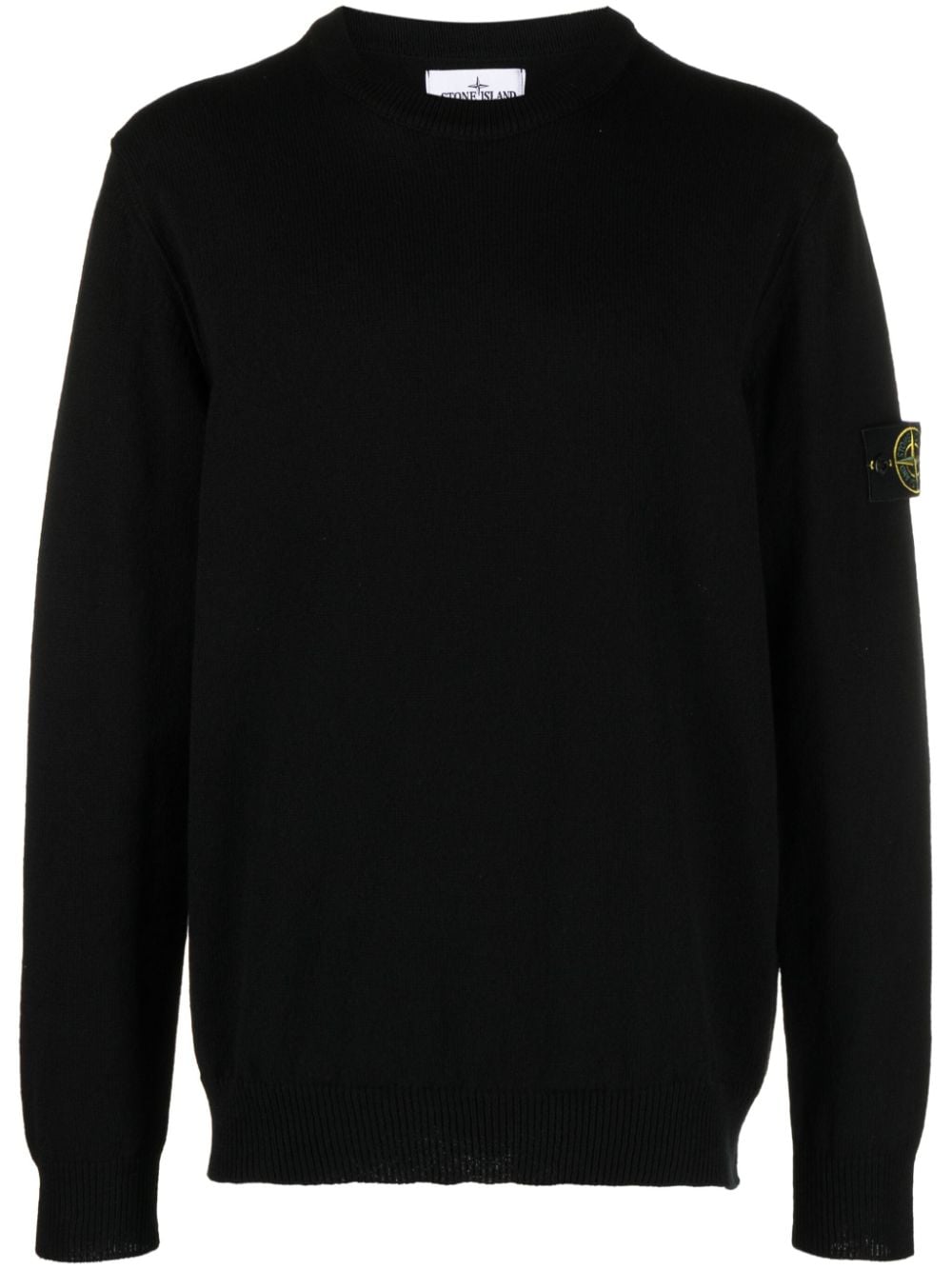 Stone Island Compass-appliqué cotton jumper - Black von Stone Island