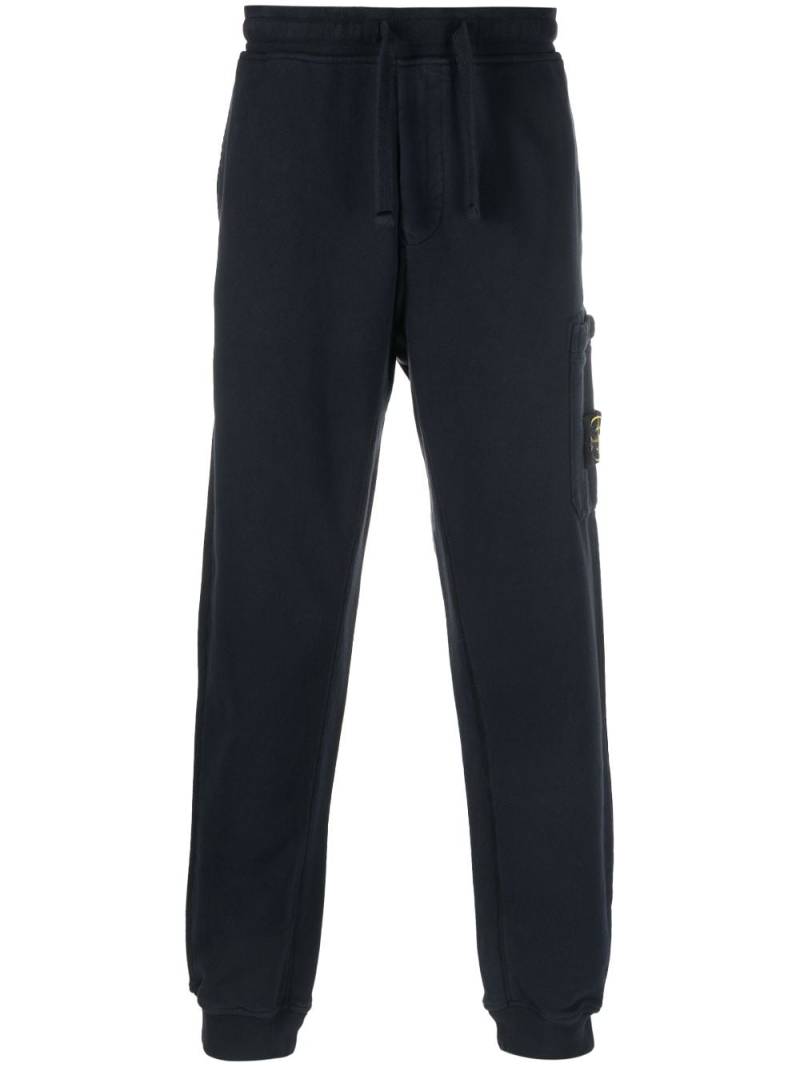 Stone Island Compass patch cotton track pants - Blue von Stone Island