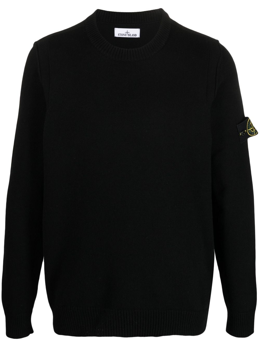 Stone Island Compass patch fine-knit sweatshirt - Black von Stone Island