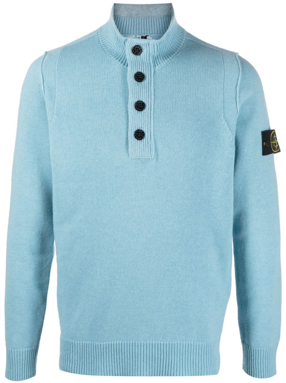 Stone Island Compass-patch high-neck jumper - Blue von Stone Island