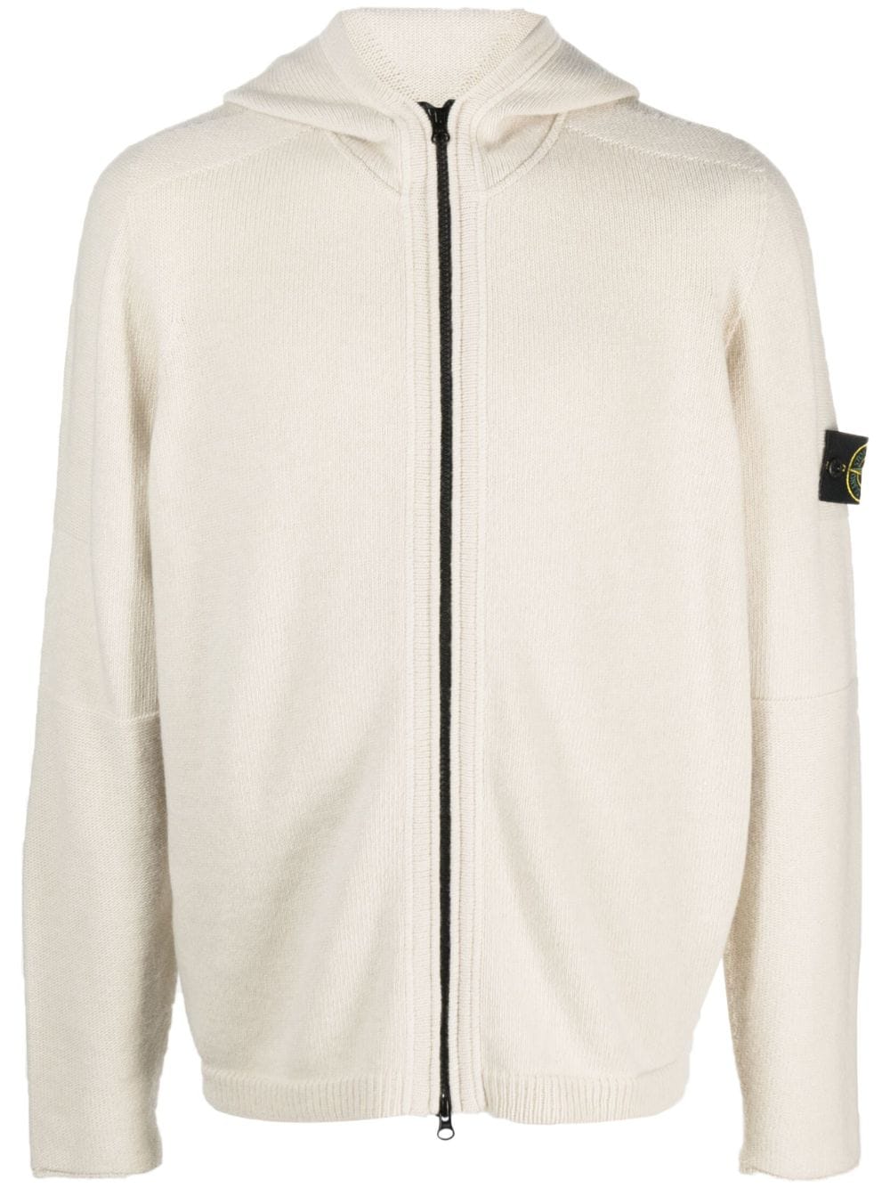 Stone Island Compass-appliqué zip-up hoodie - Neutrals von Stone Island