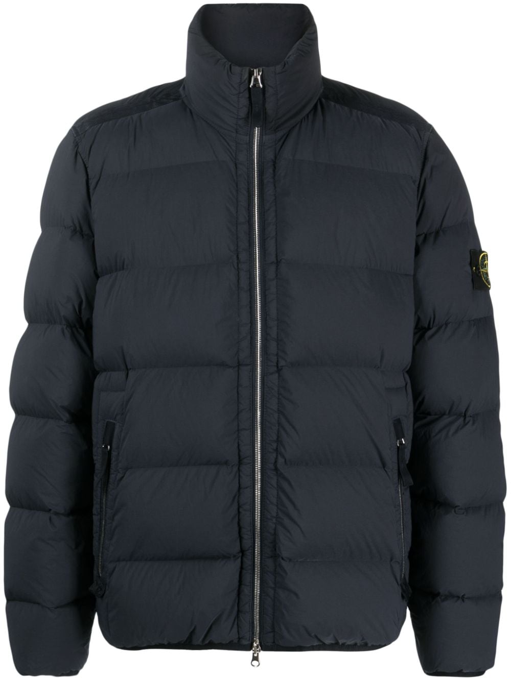 Stone Island Compass-patch padded down jacket - Blue von Stone Island