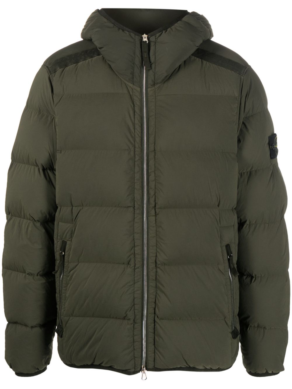 Stone Island Compass-patch padded down jacket - Green von Stone Island