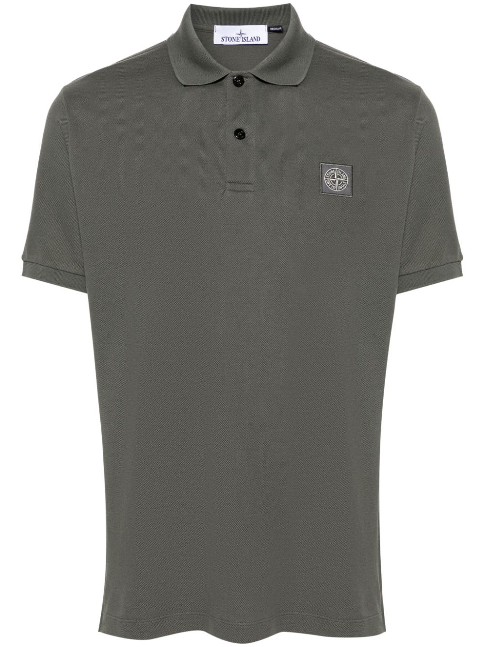 Stone Island Compass-patch piqué polo shirt - Green von Stone Island