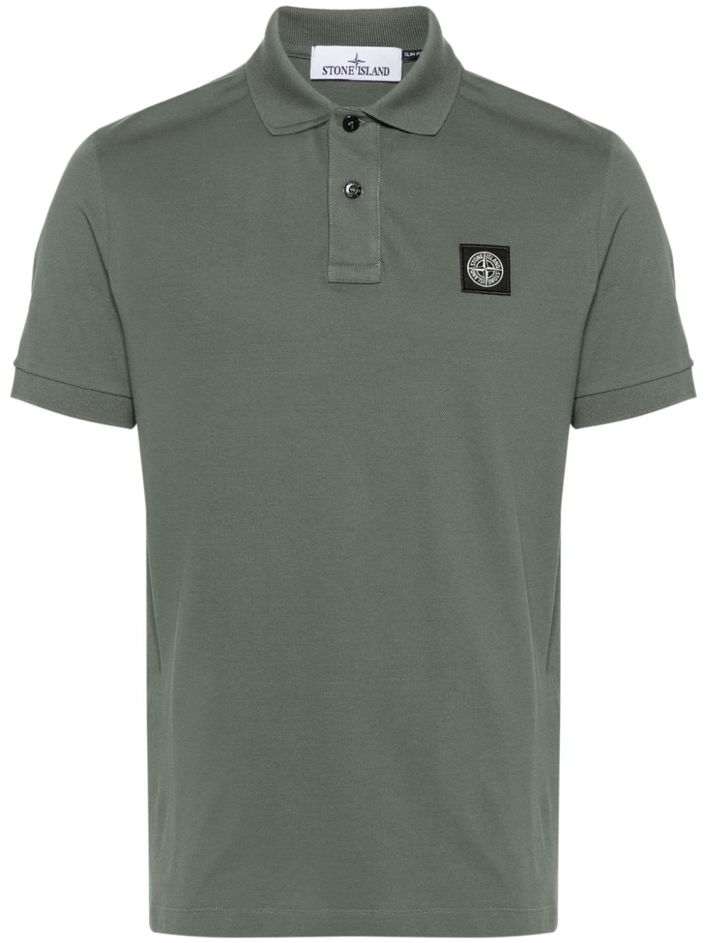 Stone Island Compass-patch piqué polo shirt - Green von Stone Island