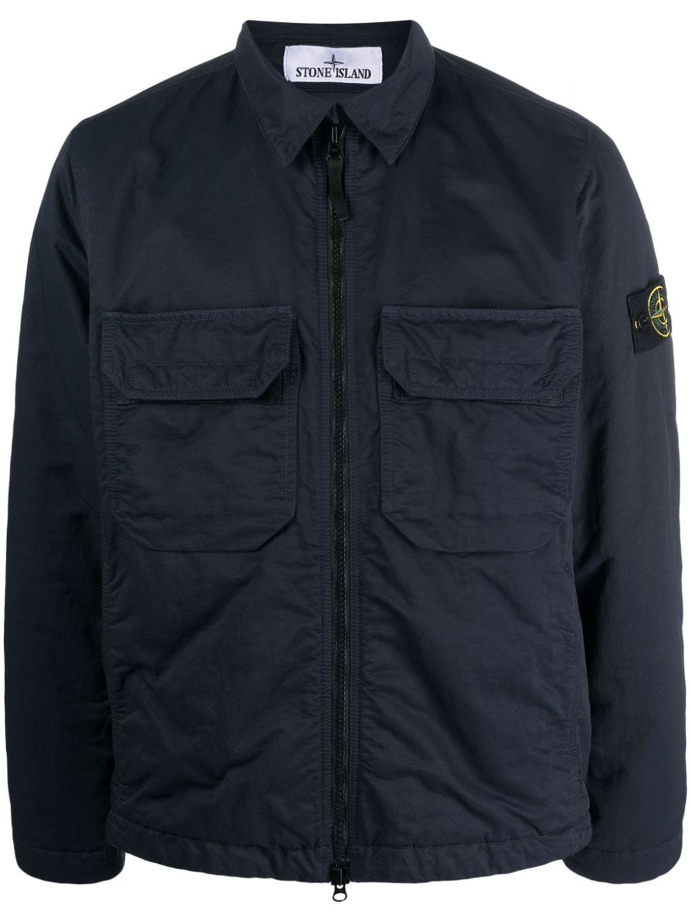 Stone Island Compass-patch shirt jacket - Blue von Stone Island