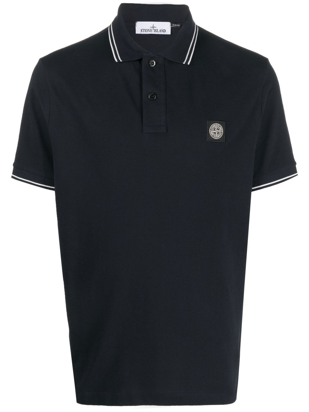 Stone Island Compass-patch tipped polo shirt - Blue von Stone Island