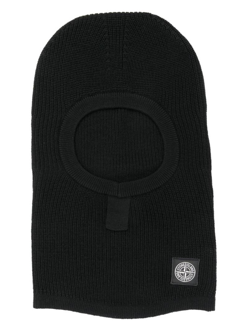 Stone Island Compass-patch virgin wool balaclava - Black von Stone Island