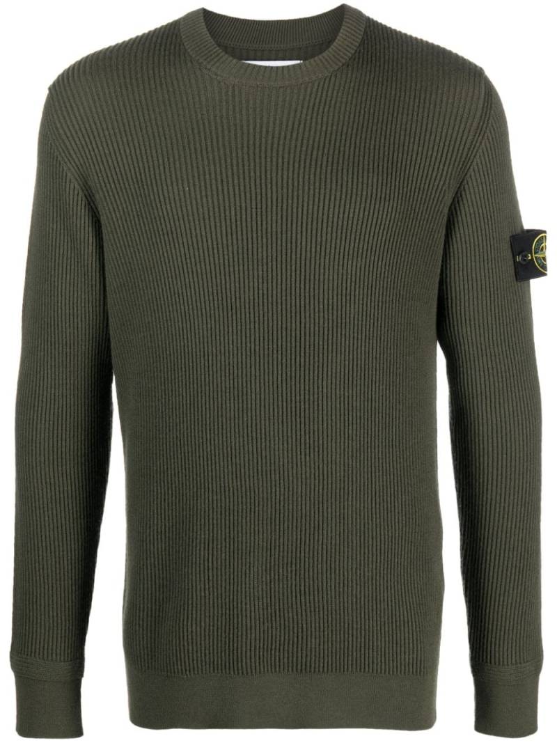 Stone Island Compass-patch virgin-wool jumper - Green von Stone Island