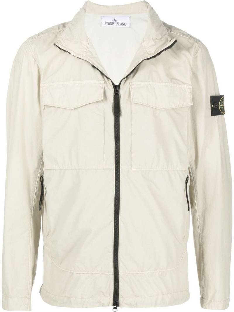 Stone Island Compass-patch zip-up jacket - Neutrals von Stone Island