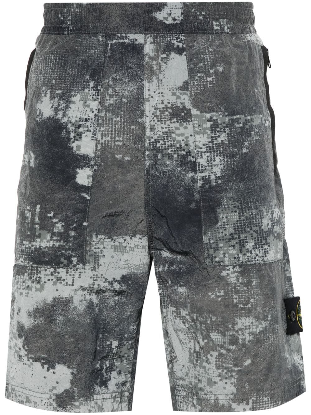 Stone Island D Camo logo-patch shorts - Grey von Stone Island