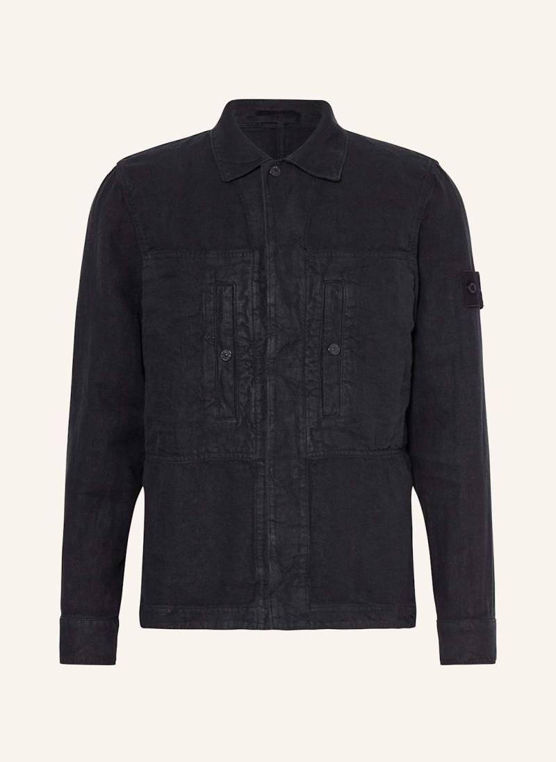 Stone Island Leinenjacke Gost blau von Stone Island