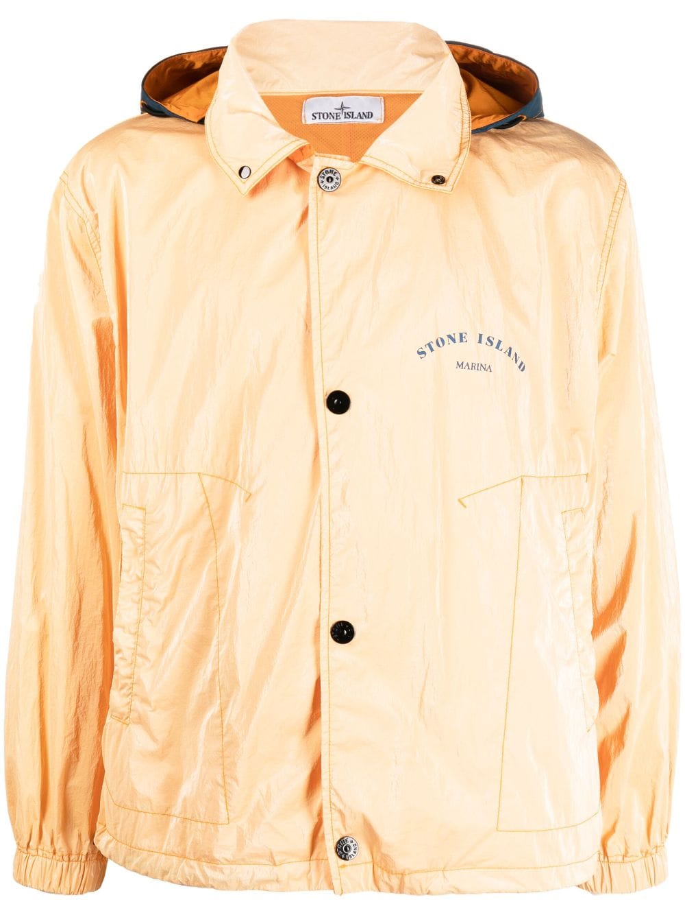 Stone Island Marina logo-print hooded jacket - Orange von Stone Island