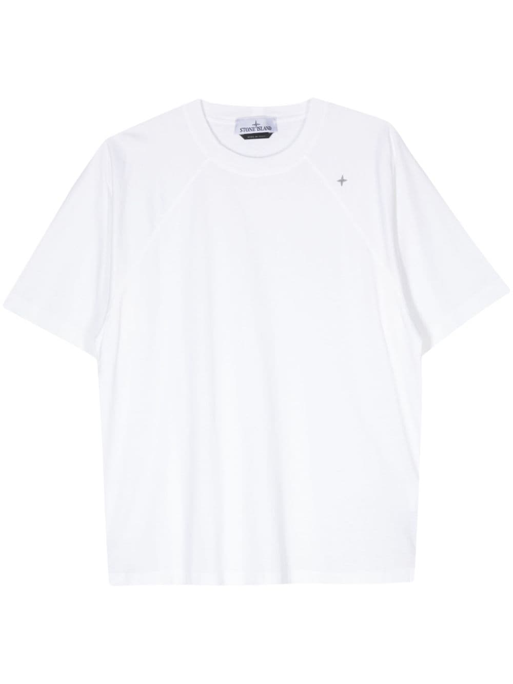 Stone Island embroidered-logo cotton T-shirt - White von Stone Island