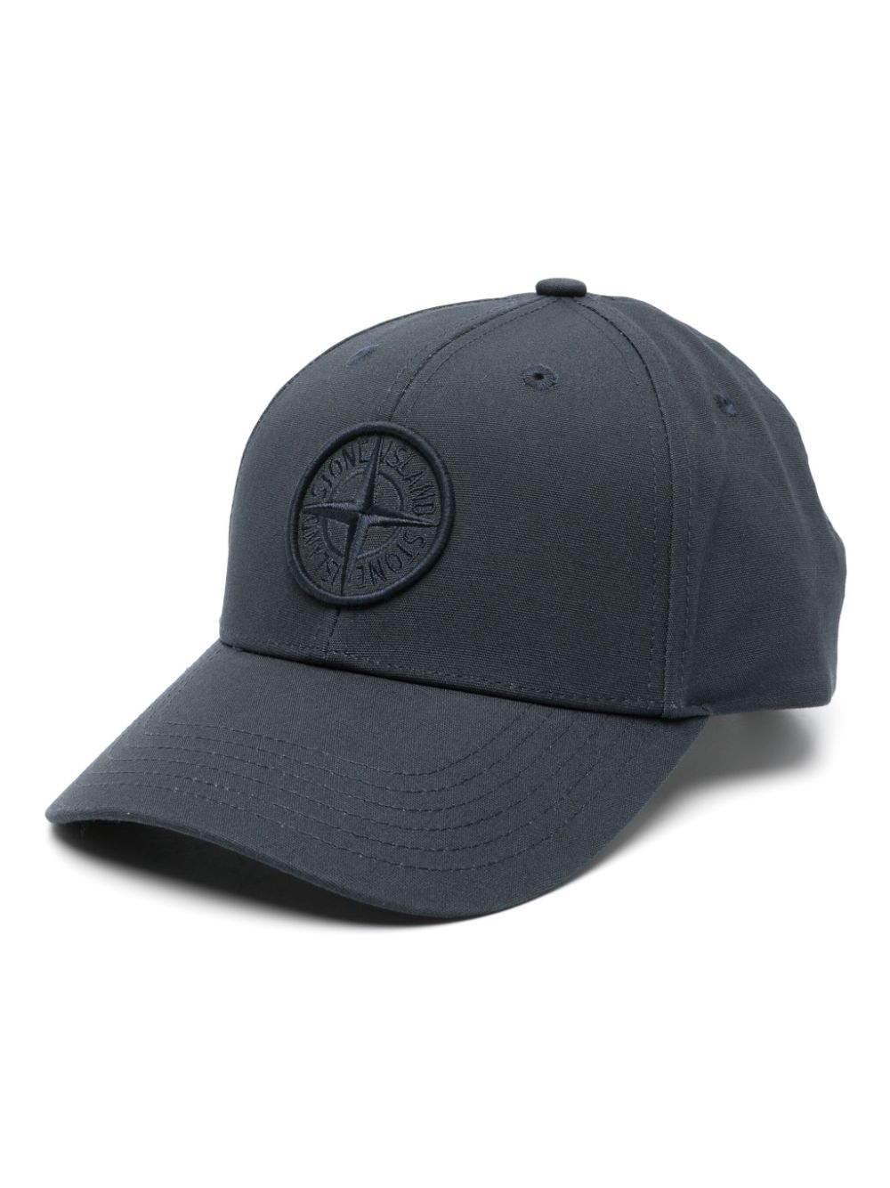 Stone Island embroidered-logo cotton cap - Blue von Stone Island