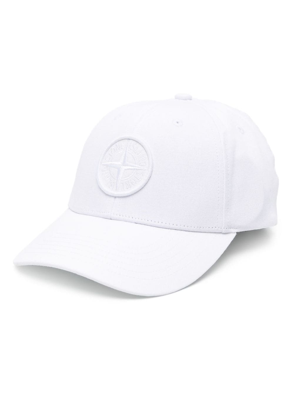 Stone Island embroidered-logo cotton cap - White von Stone Island