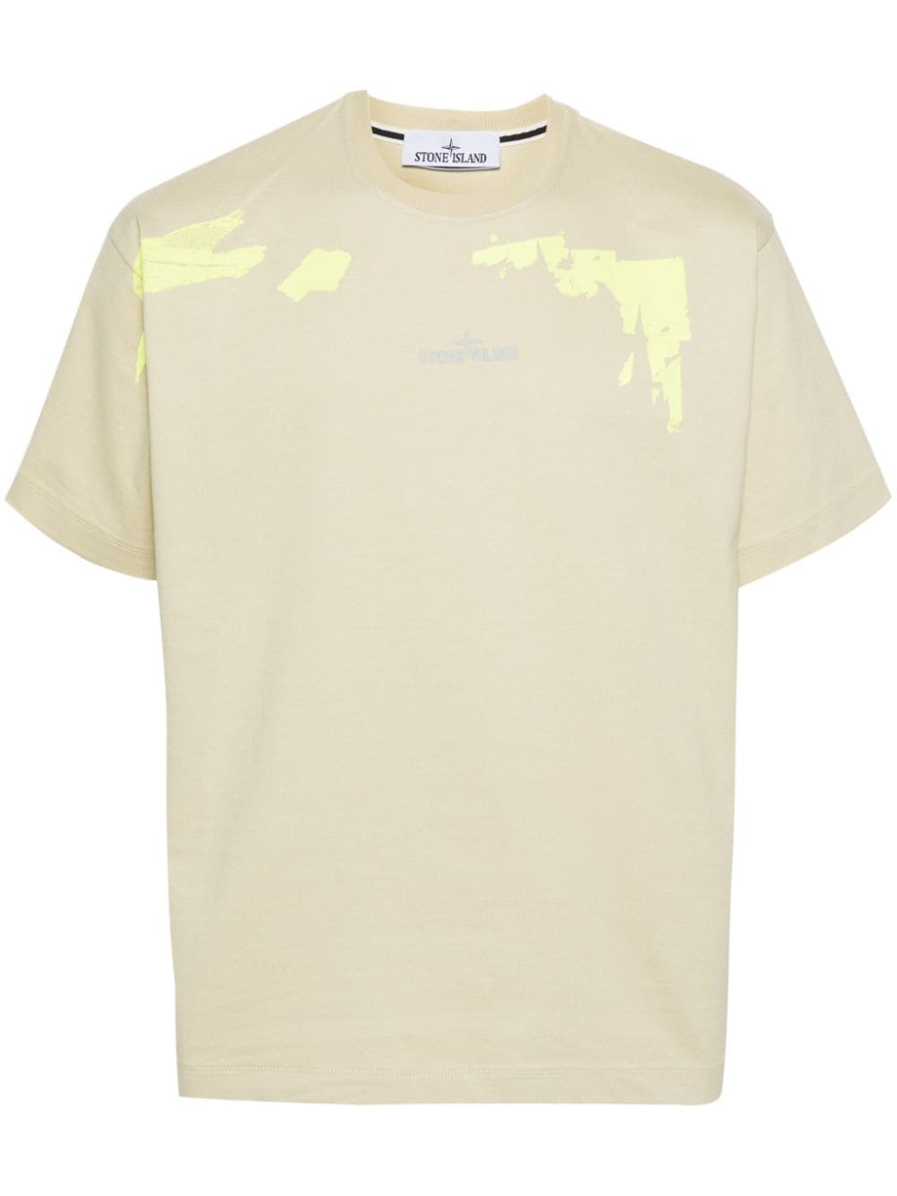 Stone Island embroidered-logo jersey T-shirt - Neutrals von Stone Island