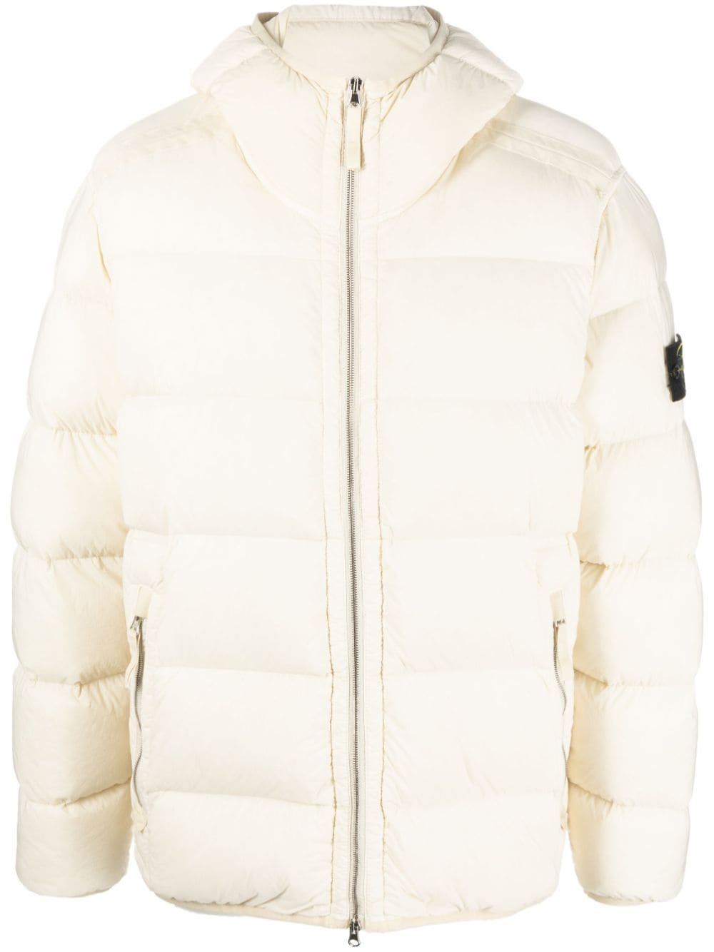 Stone Island feather down hooded coat - Neutrals von Stone Island