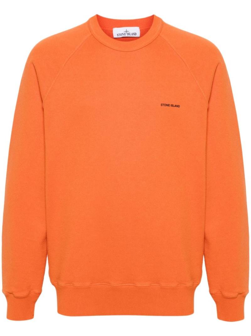 Stone Island logo-appliqué cotton sweatshirt - Orange von Stone Island