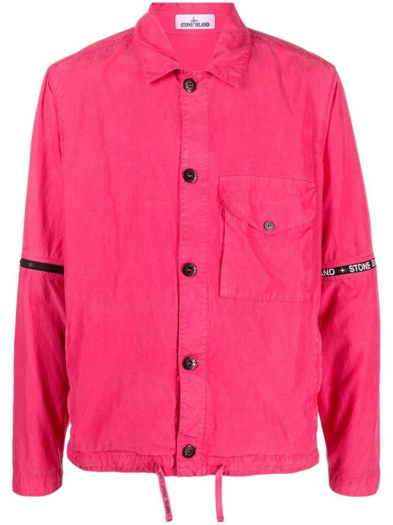 Stone Island logo-band shirt-jacket - Pink von Stone Island