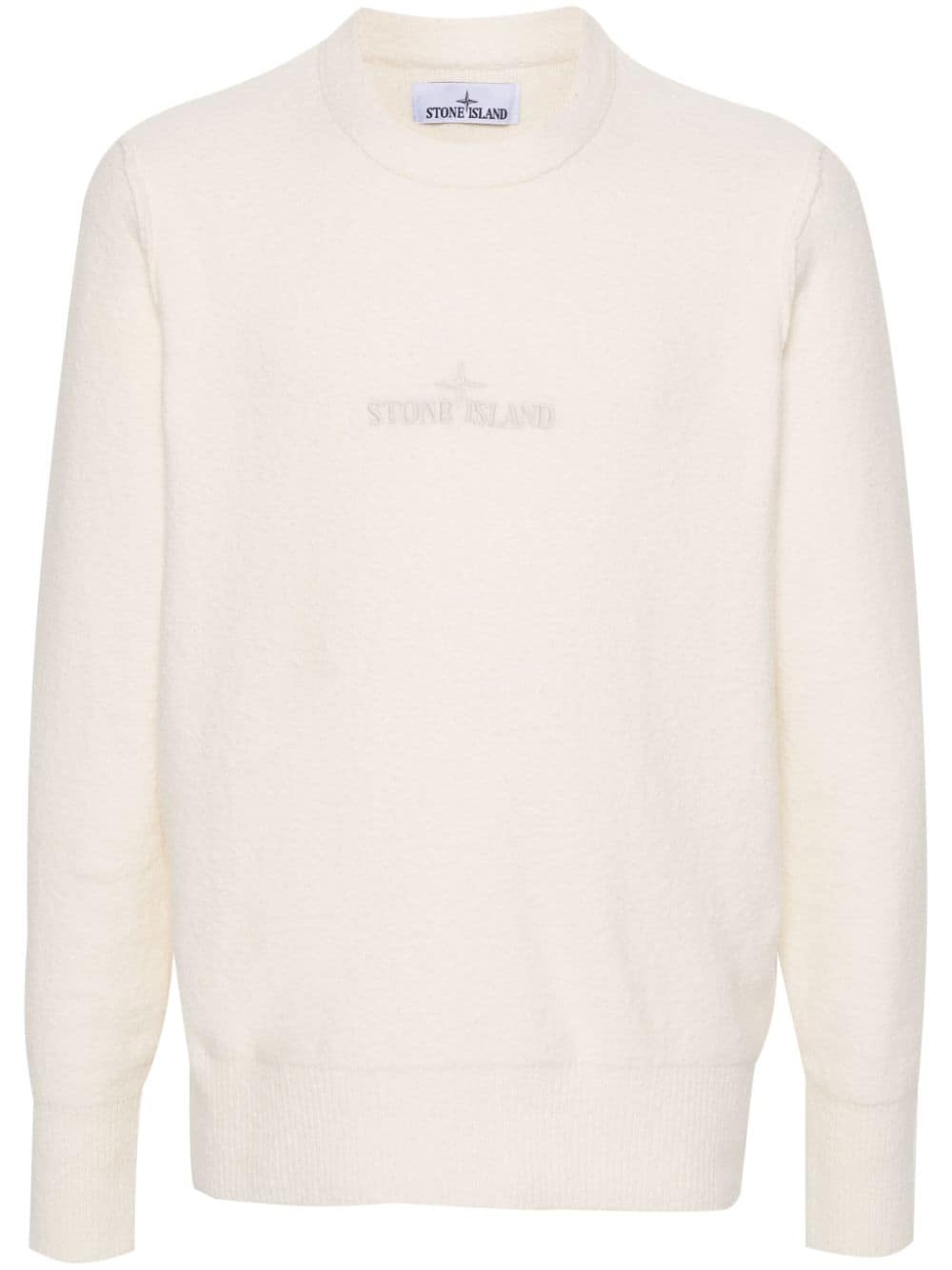 Stone Island logo-embroidered jumper - Neutrals von Stone Island