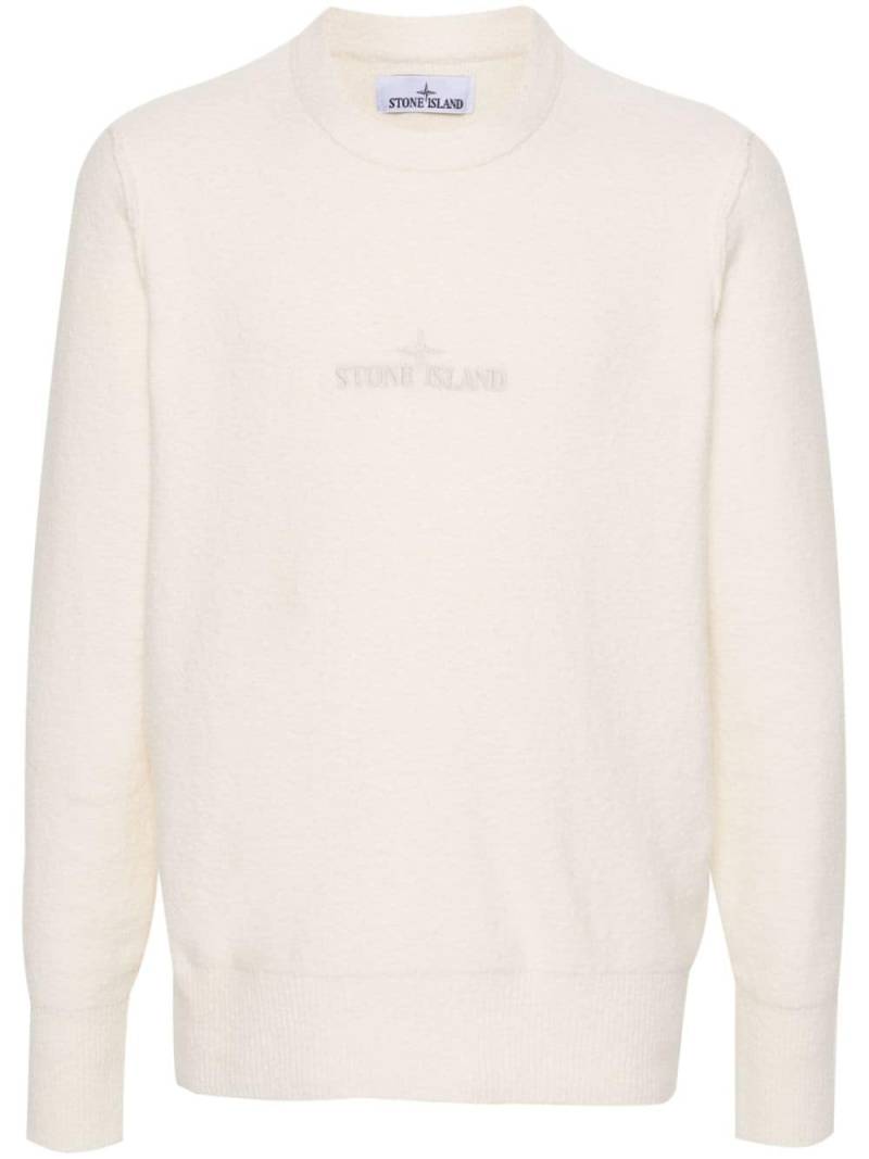 Stone Island logo-embroidered jumper - Neutrals von Stone Island