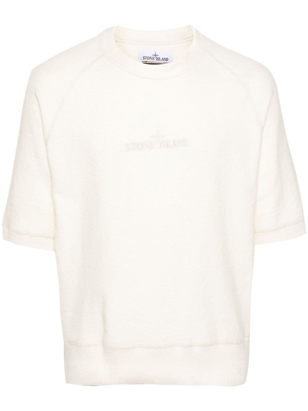 Stone Island logo-embroidered short-sleeve jumper - Neutrals von Stone Island