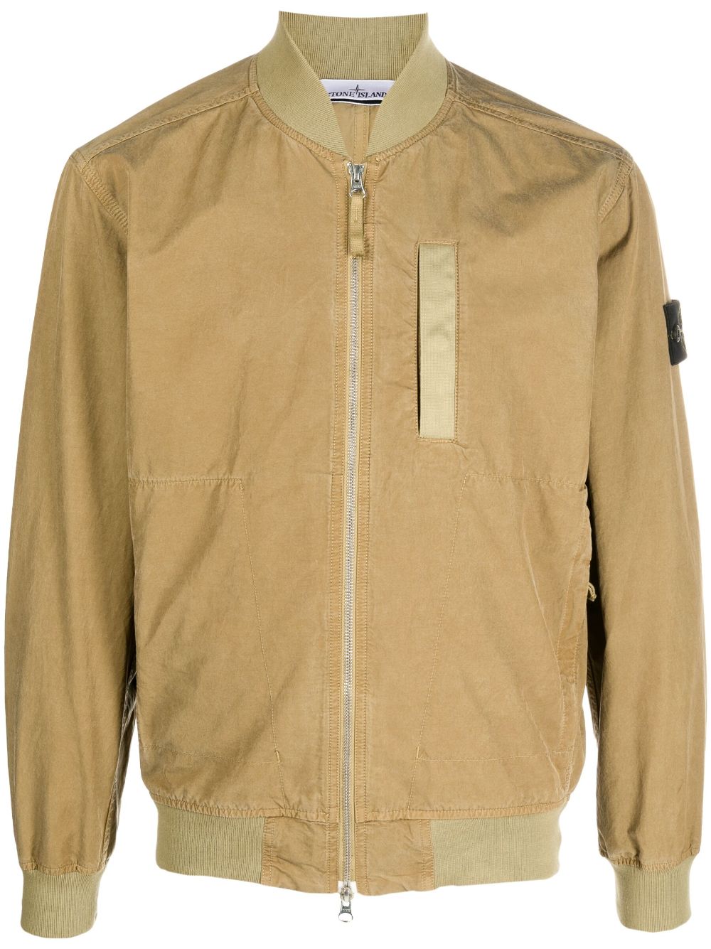 Stone Island logo-patch bomber jacket - Brown von Stone Island