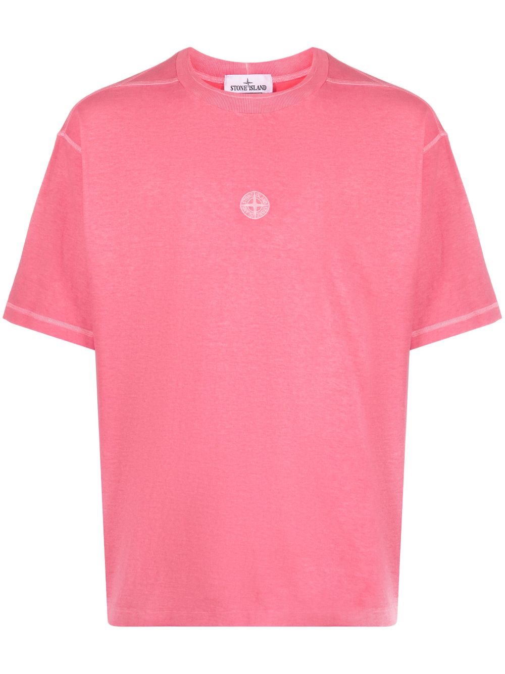 Stone Island logo-patch cotton T-shirt - Pink von Stone Island